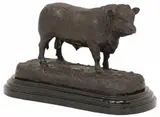 Jules Moigniez, Bull, Patinated bronze animal sculpture