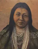 Louis ShipShee, Hattie Tom, Apache, oil on canvas-lined board