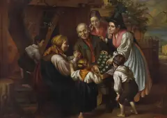 Janos Membling, Merry Company, oil on panel