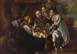 Janos Membling, Merry Company, oil on panel