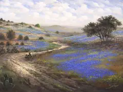 Joe Sambataro, Hill Country Landscape with Bluebonnets, oil on canvas