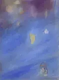 Sylvia Lark, Blue Angel, mixed media with pastel on paper