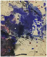 Abstract Expressionism by Marcelle Loubchansky, watercolor and acrylic painting on paper, sold Jun 2026