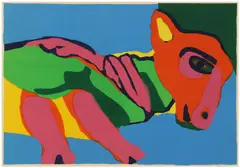 Karel Appel, Donkey, lithograph in colors on paper