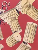 Robert Fried, Eight Cents of Justice, silkscreen print in colors on embossed paper