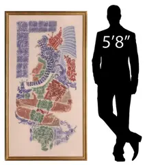 Louise Belanger, Stela 9, Large framed oil on poly cotton rubbing