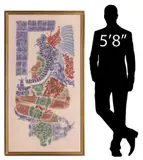 Louise Belanger, Stela 9, Large framed oil on poly cotton rubbing