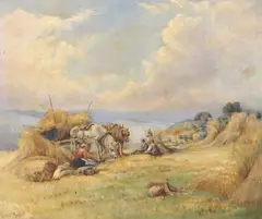 The Hay Harvest by Gilbert Norman, oil on canvas, sold Jun 2026
