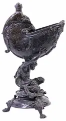 Satyr Supporting a Nautilus by Émile Pinedo, Patinated bronze figural centerpiece/ sculpture, sold May 2026