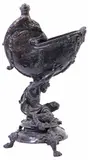 Émile Pinedo, Satyr Supporting a Nautilus, Patinated bronze figural centerpiece/ sculpture