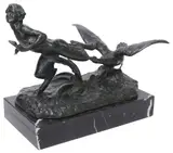 Goose Pursuing a Satyr by Victor Heinrich Seifert, Patinated bronze sculpture, offered May 2026
