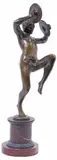 Eugene Desire Piron, Bacchus Playing Cymbals, Patinated bronze sculpture