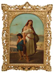 Enrico Fanfani, Hagar and Ishmael, oil on canvas