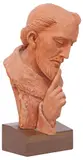 Charles Umlauf, Head of a Saint with Finger Held to Lips, Unglazed terracotta sculpture