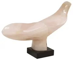 Charles Umlauf, Fish Form/ Untitled Abstraction, Carved Turkish rose onyx sculpture