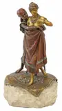 Franz Bergman, After the Bath, Orientalist cold-painted bronze erotic figural group