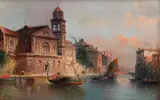 Karl Kauffmann, View of Venice, oil on canvas