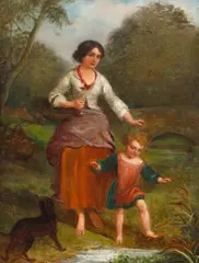 Edward John Cobbett, Off to the Market, oil on canvas