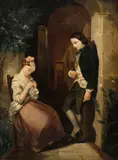 Frank Stone, The Bashful Lover and Maiden Coy, oil on canvas