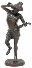 The Lute Player by Albert-Ernest Carrier-Belleuse, Large patinated bronze sculpture, sold May 2026