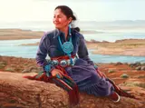 Claudine Morrow, Woman Who Comes with the Evening Star, oil on canvas