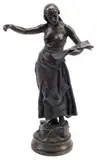 Auguste Paris, La Chanson (The Song), Patinated bronze sculpture