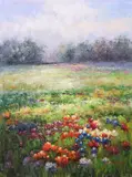 Nina Linder, Field of Flowers, oil on canvas