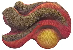 Sally Bright, Abstract Composition, Large woven wicker wall-hanging relief sculpture