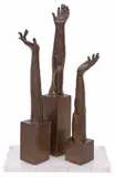 Victor Salmones, Petitions, Patinated bronze sculpture