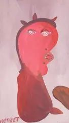 Self Portrait by Mose Tolliver, oil on Masonite, sold May 2026