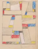 Fritz Glarner, Study for a Relational Painting, colored chalk and graphite drawing on paper