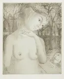 Paul Delvaux, Le Diademe (The Diadem), etching on paper
