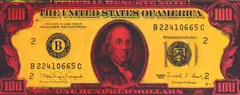 Steve Kaufman, "$100 Bill, hand-embellished silkscreen print on canvas