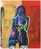 Jesus Monsivais, Abstract Female Nude, oil on canvas