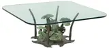 Silas Seandel, Untitled, Modern American patinated bronze glass-top coffee table