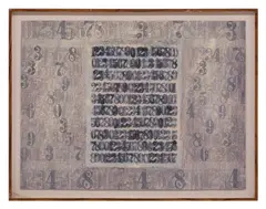 Jean Edelstein, Untitled, mixed media artwork on gauze with paper backing