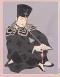 Paul Jacoulet, Le Lotus Noir Chine (The Black Lotus China), woodblock print in colors on paper