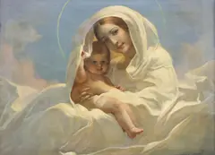 Mattia Traverso, Madonna and Child, oil on canvas
