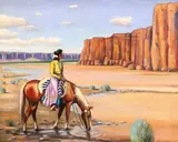 Carl Glen Bray, Desert Rider, oil on board