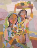 Romeo Tabuena, Flower and Fruit Sellers, print on art paper