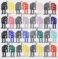 Perros by Pedro Friedeberg, Print in colors in custom Pedro Friedeberg ebonized and gilt-decorated wood frame, sold Mar 2026