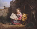 Théophile Emmanuel Duverger, The Alphabet Lesson, oil on canvas