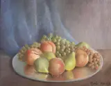 Carlo Monti, Still Life with Bowl of Fruit, Italian School oil on board