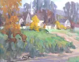 Maria Veronica Liszt, Church in a Wooded Landscape, oil on canvas
