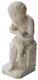 Antonio Canova, Seated Child Writing on Tablet, Continental carved alabaster sculpture