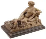 Paul Louis Houry, Reclining Female Nude, Large terracotta sculpture