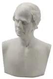 Benjamin Paul Akers, Bust of a Man, Carved marble sculpture