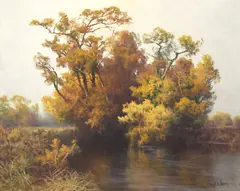 Aubrey Dale Greer, Autumn Landscape, oil on canvas