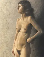 Robert J. Brawley, Standing Female Nude, Gouache