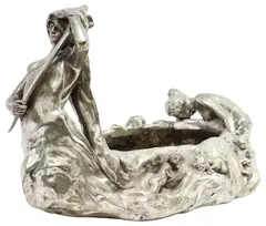 Daniel Campagne, after Pierre Etienne Daniel Campagne (French, Large silvered bronze metal centerpiece